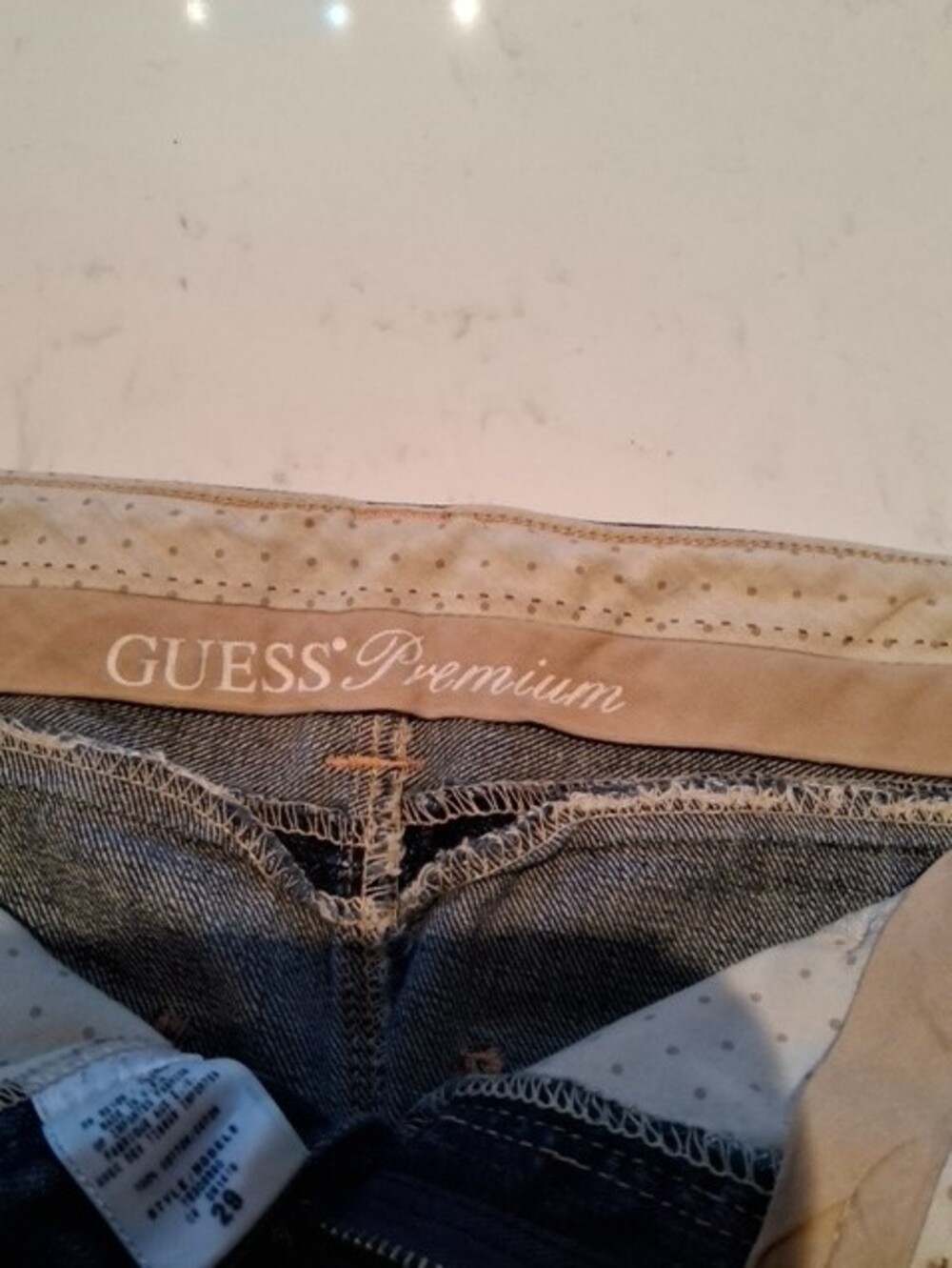 Guess Dark Blue Distressed Denim Mini Skirt - Picture 3 of 4